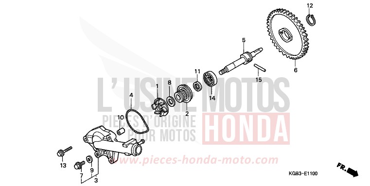 WATER PUMP for Shadow VT125C CANDY GLORY RED-U (R101) from 1999